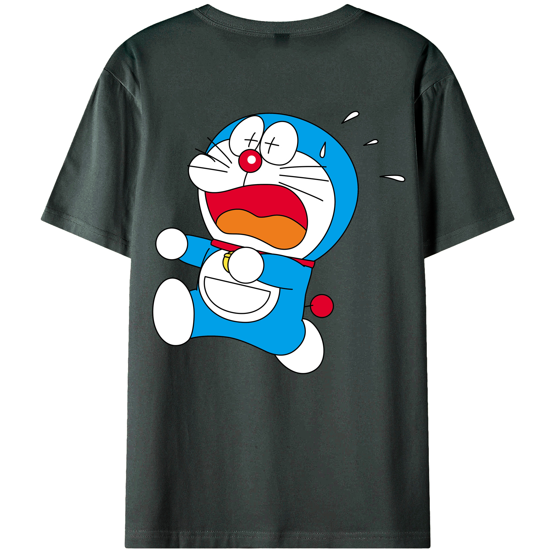 （画像用） ドラえもん Doraemon 綿100％ メンズ半袖Tシャツ（バックプリント） 通気性